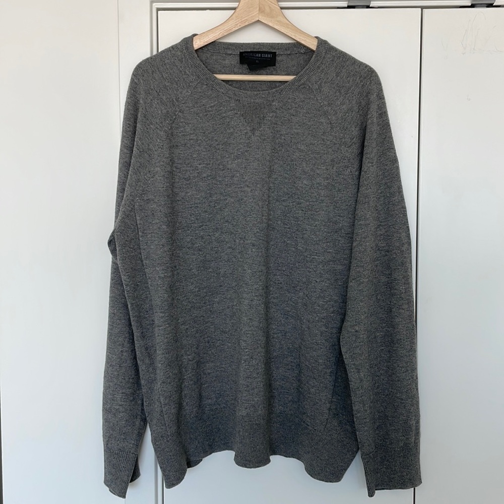 MENS - AMERICAN GIANT | Merino Wool Sweater Charcoal Gray
